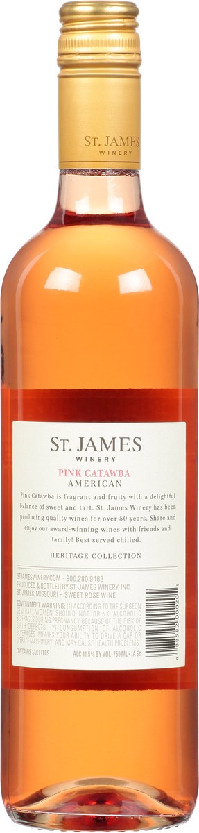 slide 4 of 12, St. James Winery Pink Catawba Sweet Rose Wine 750 ml, 750 ml