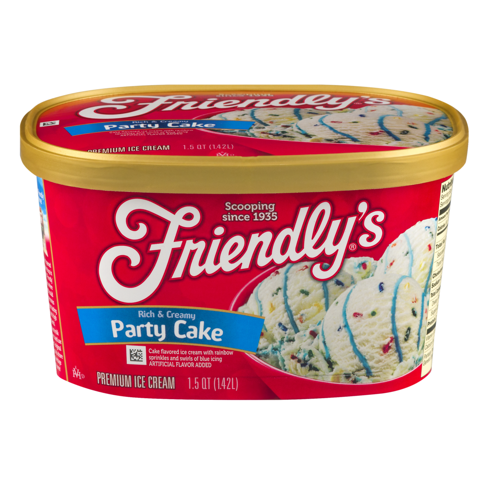 slide 1 of 2, Friendly's Party Cake Ice Cream, 1.5 qt