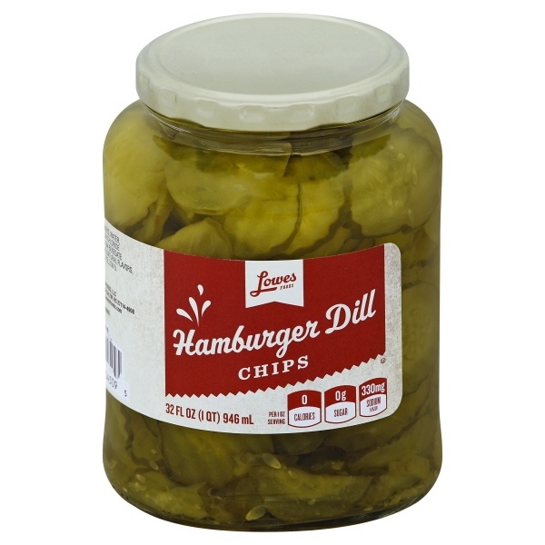 slide 1 of 1, Lowes Foods Hamburger Dill Chips, 32 oz