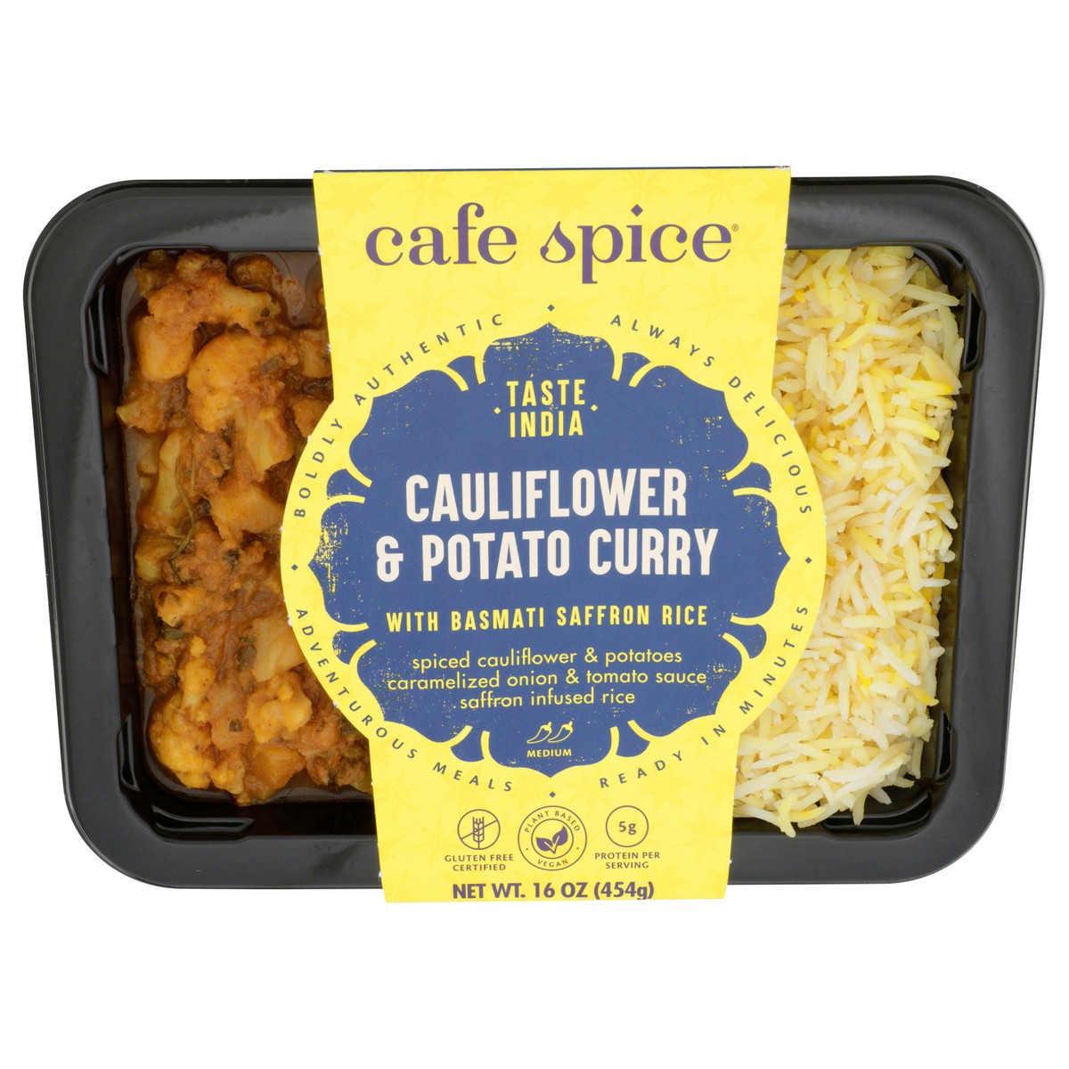 slide 1 of 11, Café Spice Cauliflower & Potato Curry, 16 oz