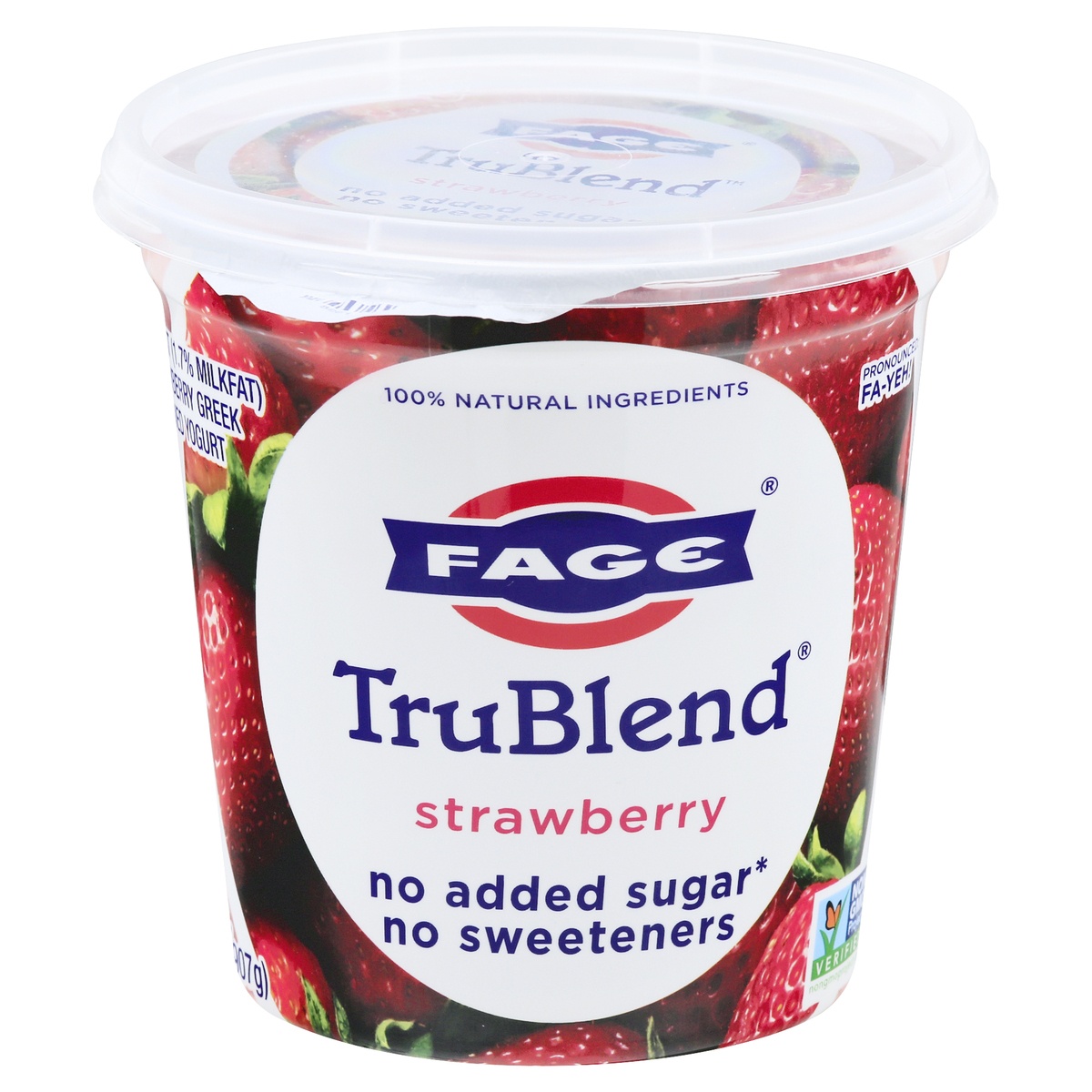 slide 1 of 1, Fage Greek Strained Yogurt Lowfat Strawberry, 32 oz