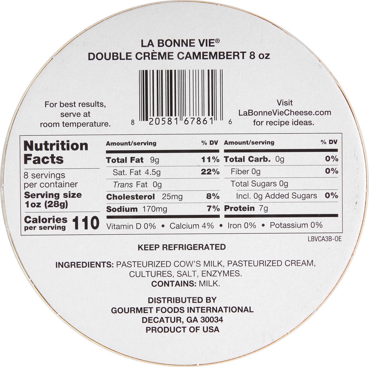 slide 5 of 13, La Bonne Vie Cheese, 8 oz
