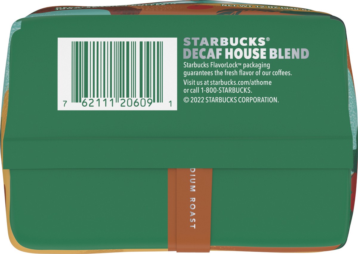 slide 4 of 9, Starbucks Ground Coffee—Medium Roast Coffee—Decaf House Blend—100% Arabica—1 bag (12 oz), 12 oz