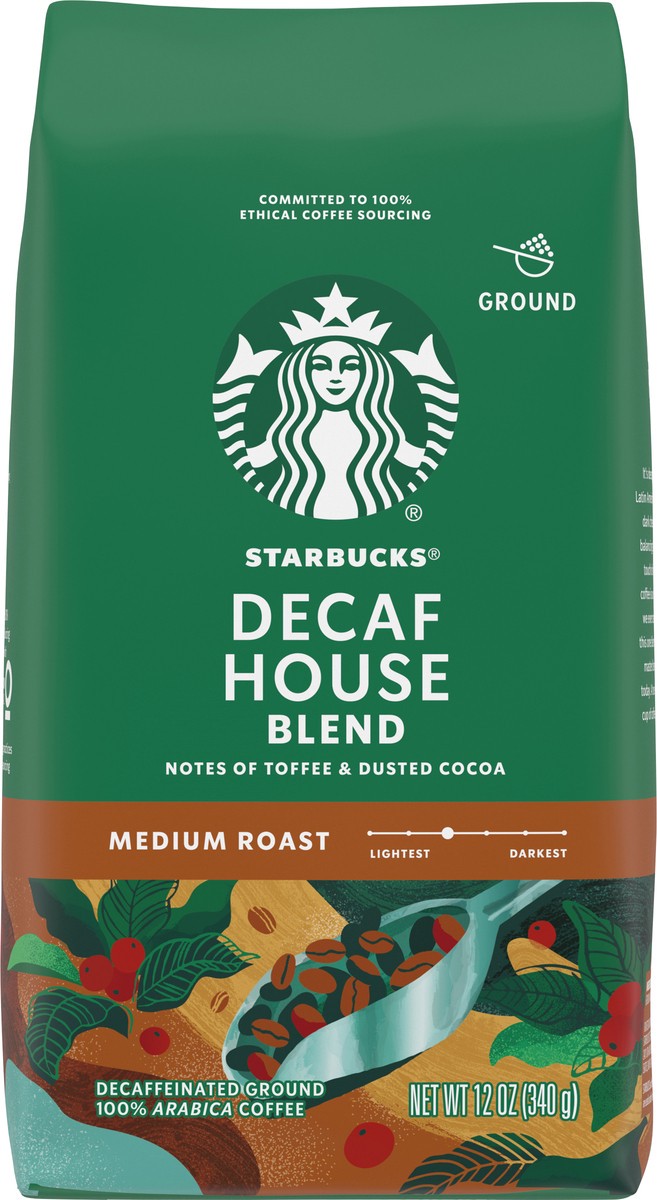 slide 9 of 9, Starbucks Ground Coffee—Medium Roast Coffee—Decaf House Blend—100% Arabica—1 bag (12 oz), 12 oz