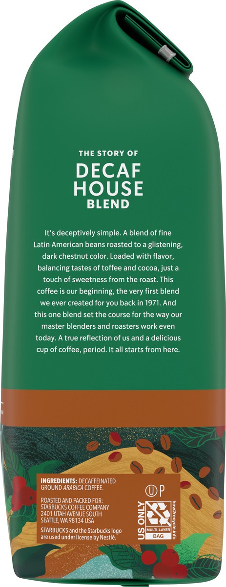 slide 3 of 9, Starbucks Ground Coffee—Medium Roast Coffee—Decaf House Blend—100% Arabica—1 bag (12 oz), 12 oz