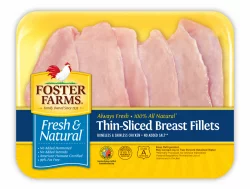 Foster Farms Thin-Sliced Chicken Breast Fillets Boneless & Skinless (4 Per Pack)