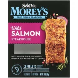 SeaPak Morey's Fine Fish & Seafood Steakhouse Wild Salmon Fillets 2 ct Box
