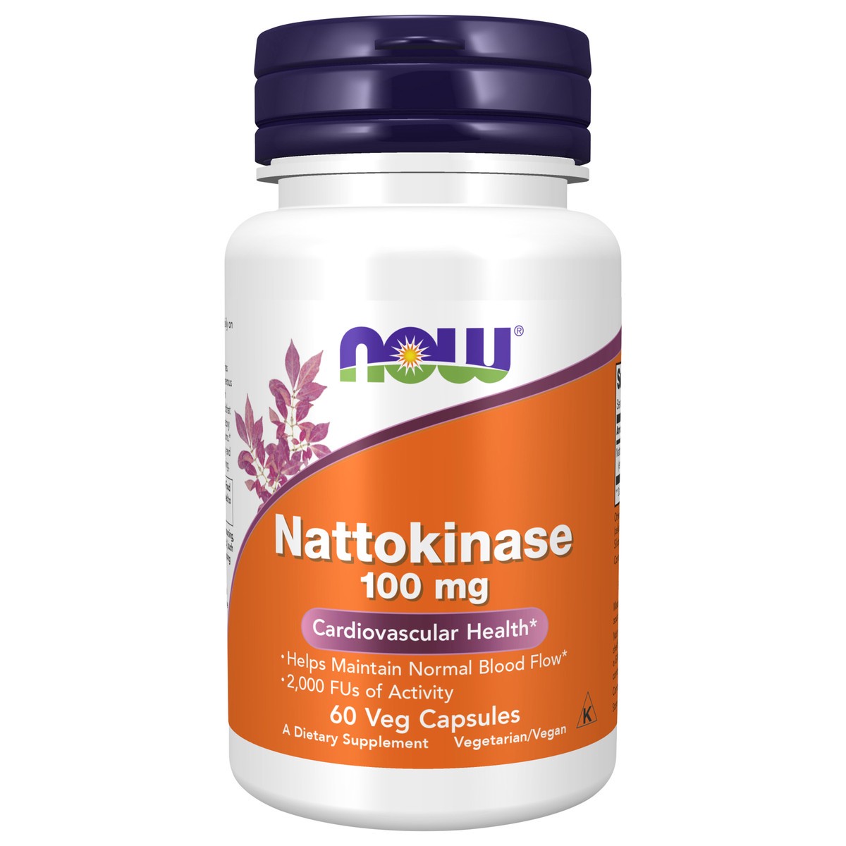 slide 1 of 4, NOW Nattokinase 100 mg - 60 Veg Capsules, 100 mg