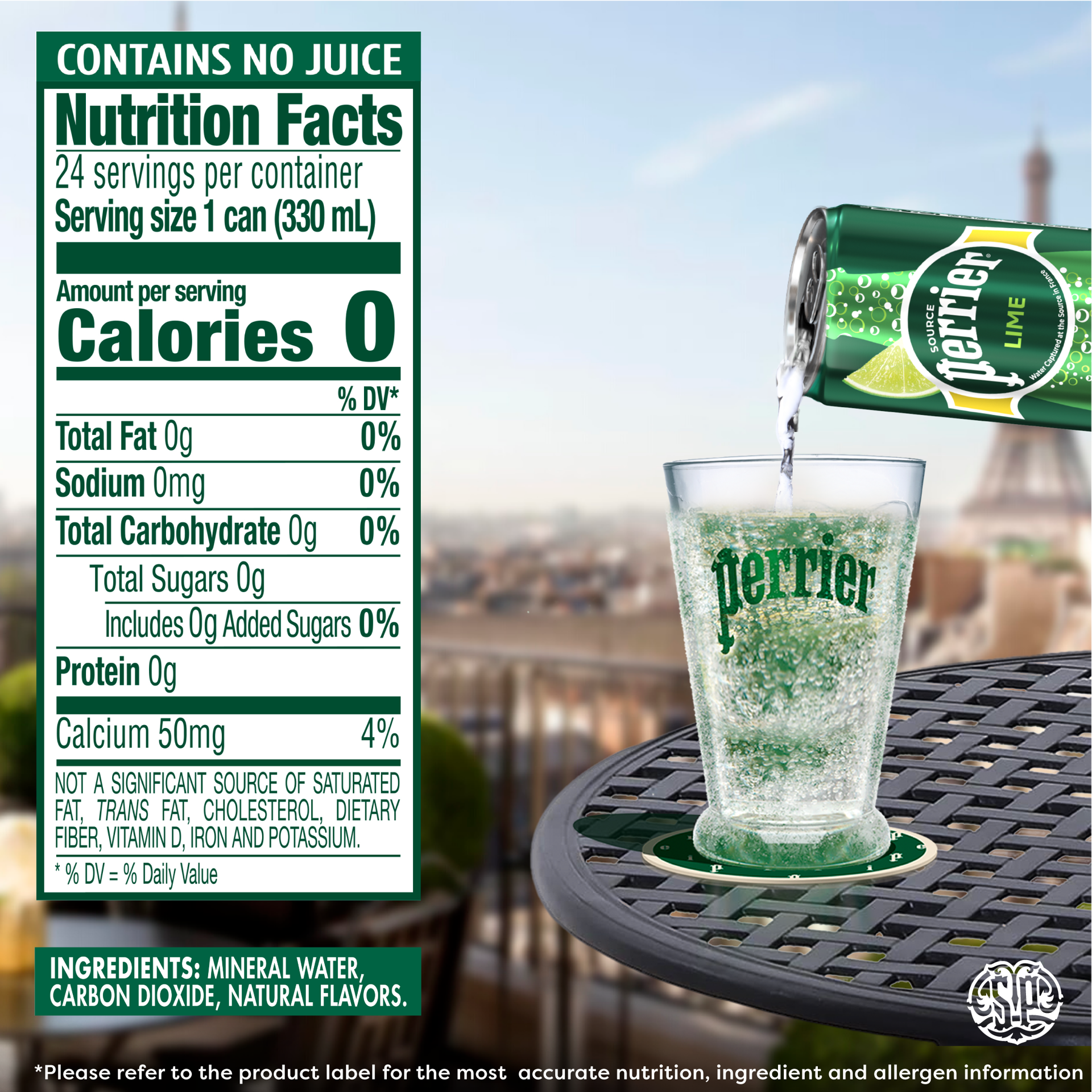 slide 5 of 6, Perrier Lime Flavored Sparkling Water Cans (24 Count) 267.6 fl oz., 24 ct