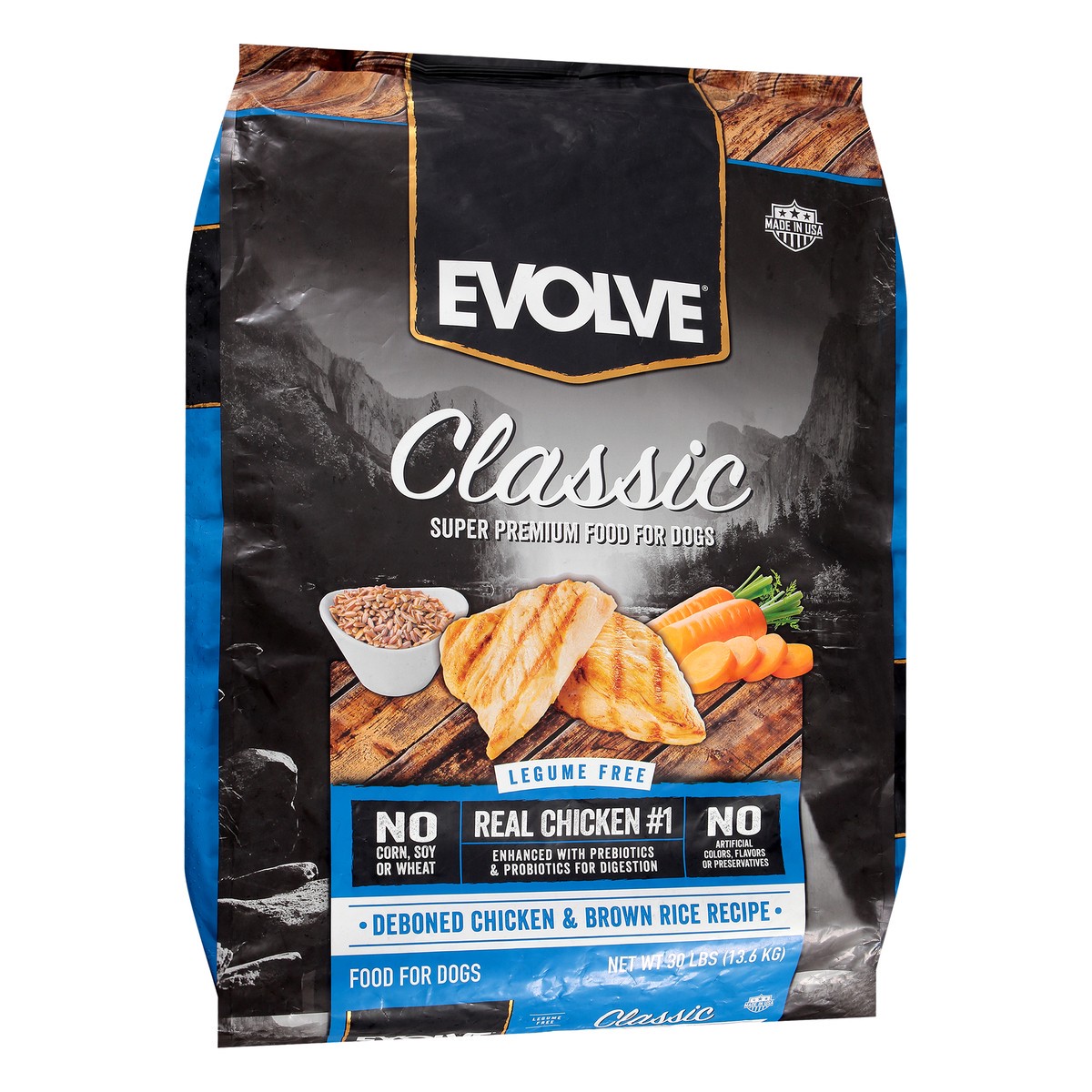 slide 7 of 9, Evolve Classic Legume Free Super Premium Deboned Chicken & Brown Rice Recipe Food for Dogs 30 lb, 30 lb