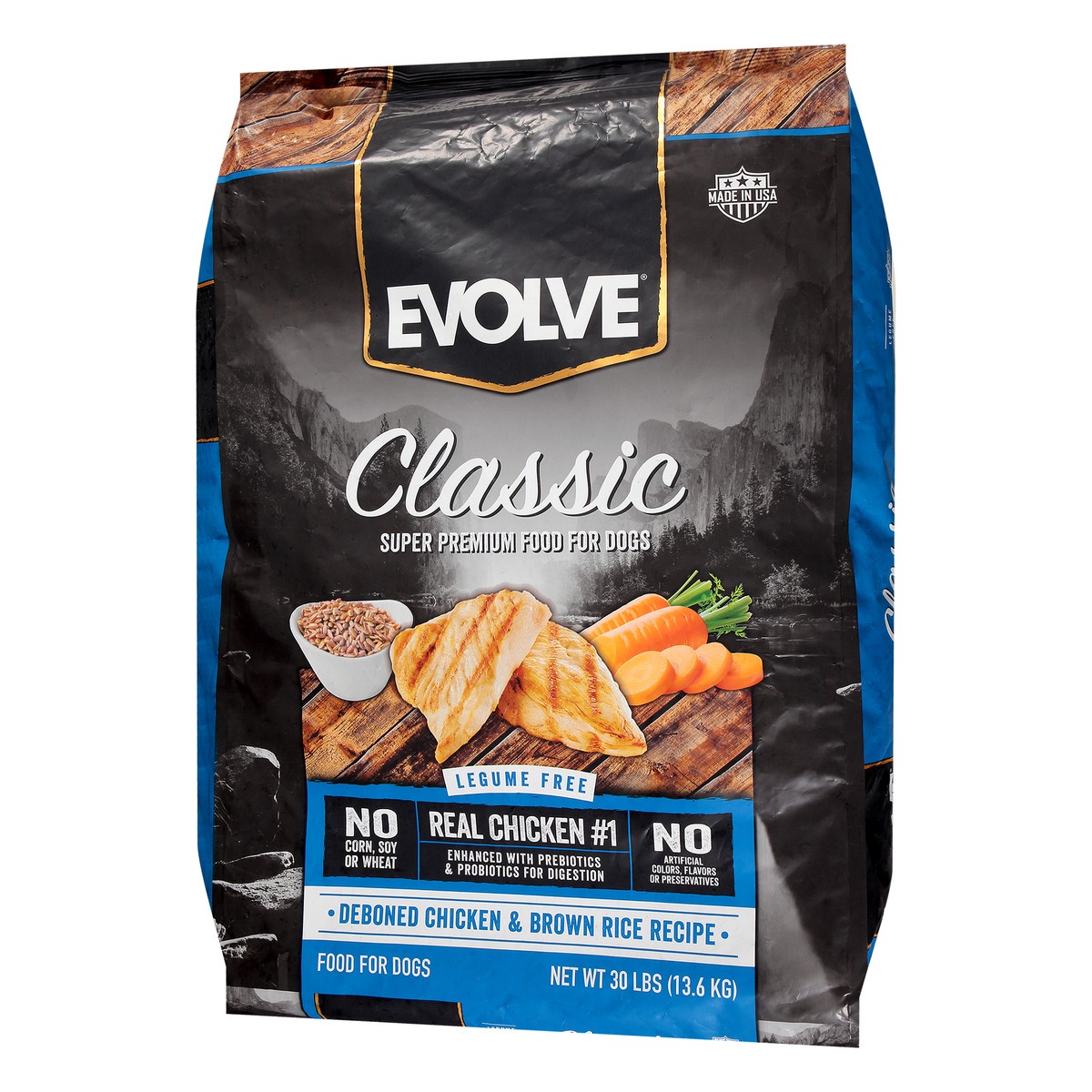 slide 9 of 9, Evolve Classic Legume Free Super Premium Deboned Chicken & Brown Rice Recipe Food for Dogs 30 lb, 30 lb