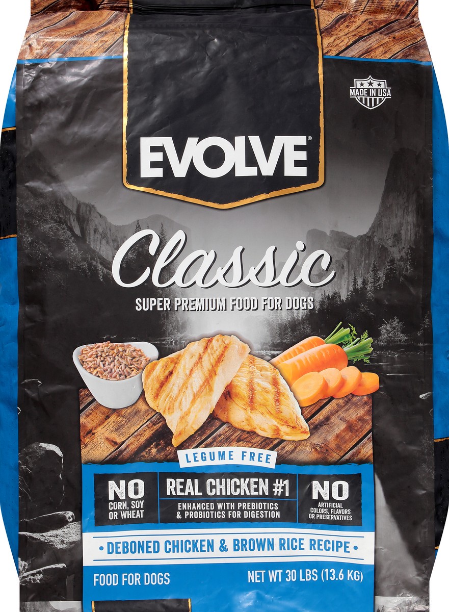 slide 1 of 9, Evolve Classic Legume Free Super Premium Deboned Chicken & Brown Rice Recipe Food for Dogs 30 lb, 30 lb