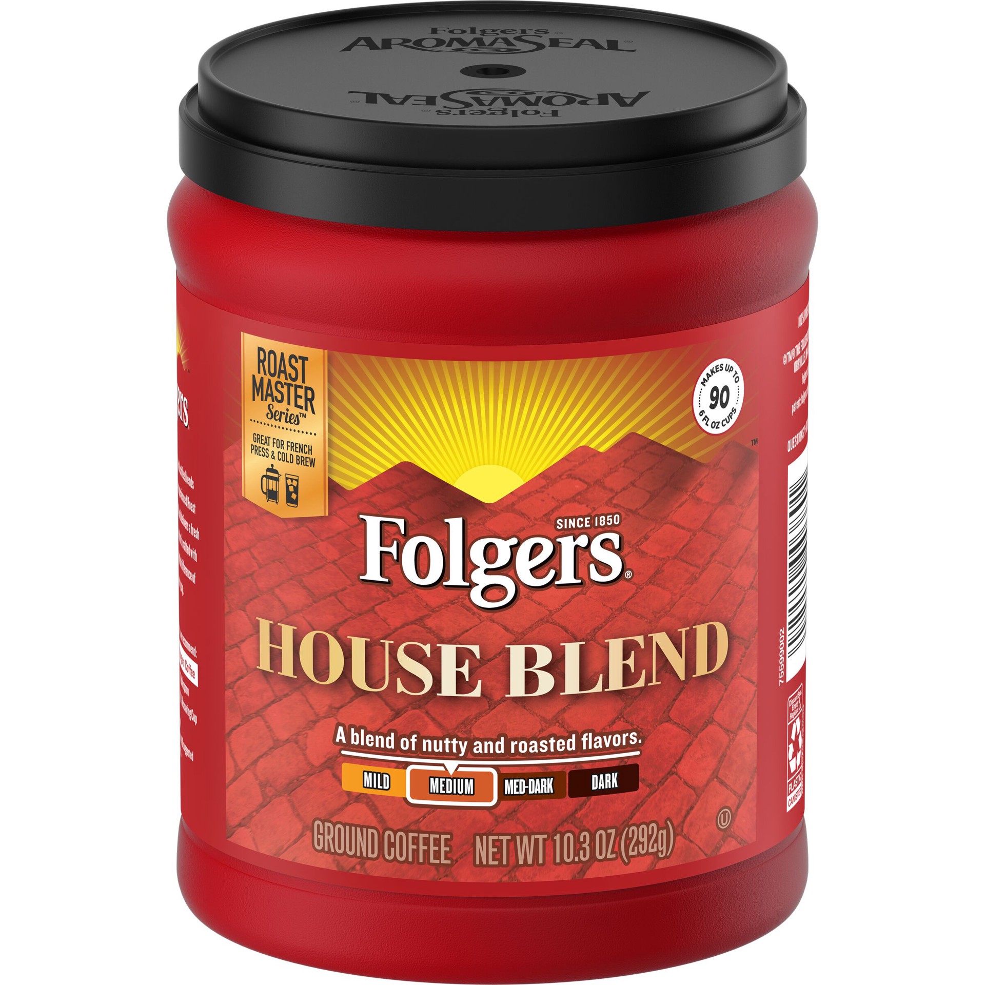 slide 1 of 3, Folgers House Blend Medium Roast Ground Coffee - 10.3 oz, 10.3 oz