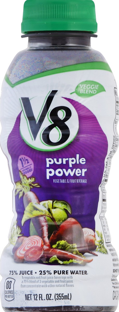 slide 4 of 4, V8 Veggie Blends Purple Power, 12 fl oz