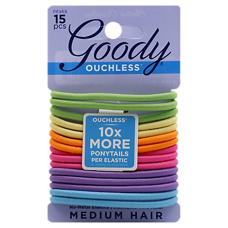 slide 1 of 1, Goody Elastics Ouchless Thick Neon, 15 ct