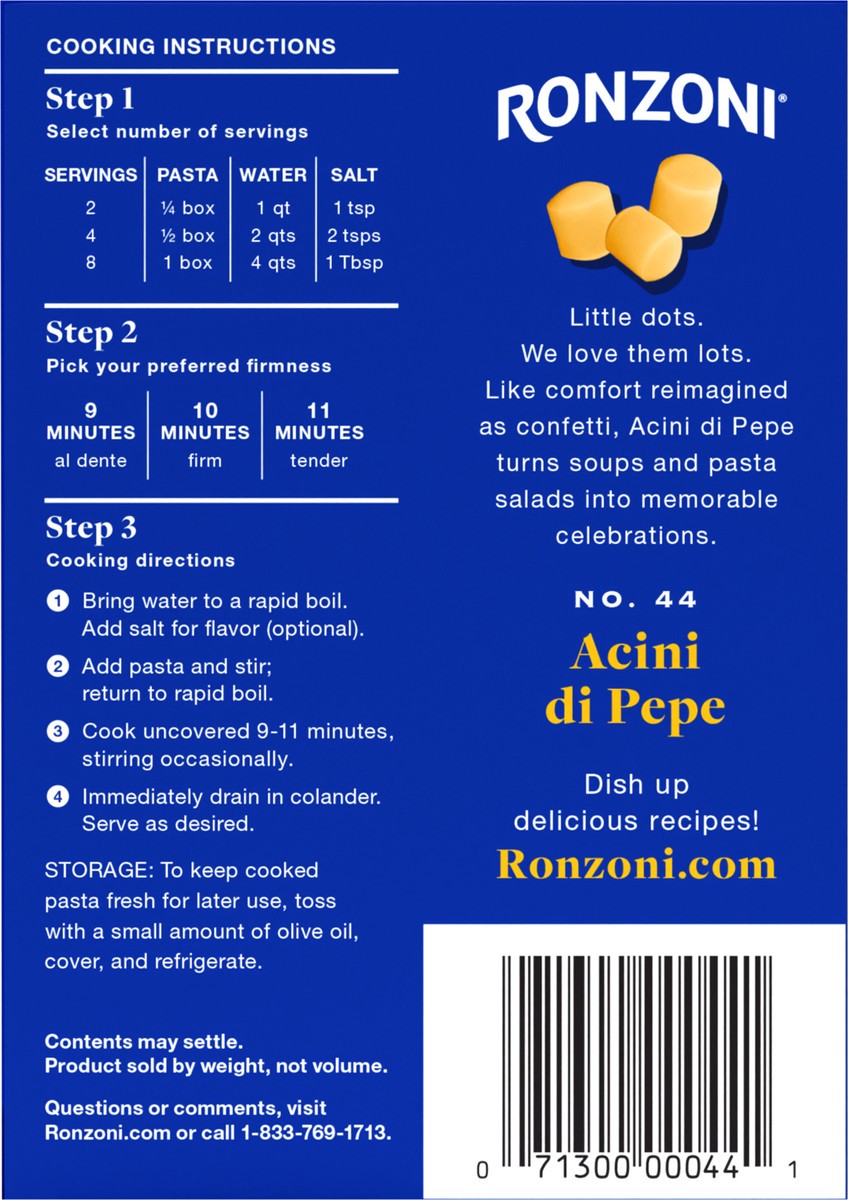 slide 5 of 9, Ronzoni Acini Di Pepe, 16 oz