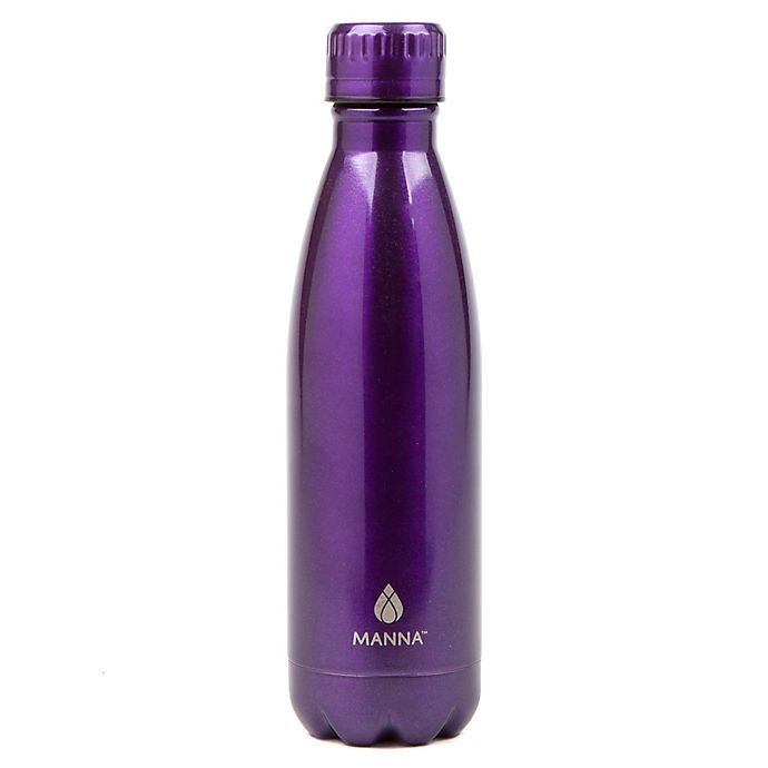 slide 1 of 1, Manna Organics Vogue Stainless Steel Double Wall Water Bottle - Eggplant, 17 oz