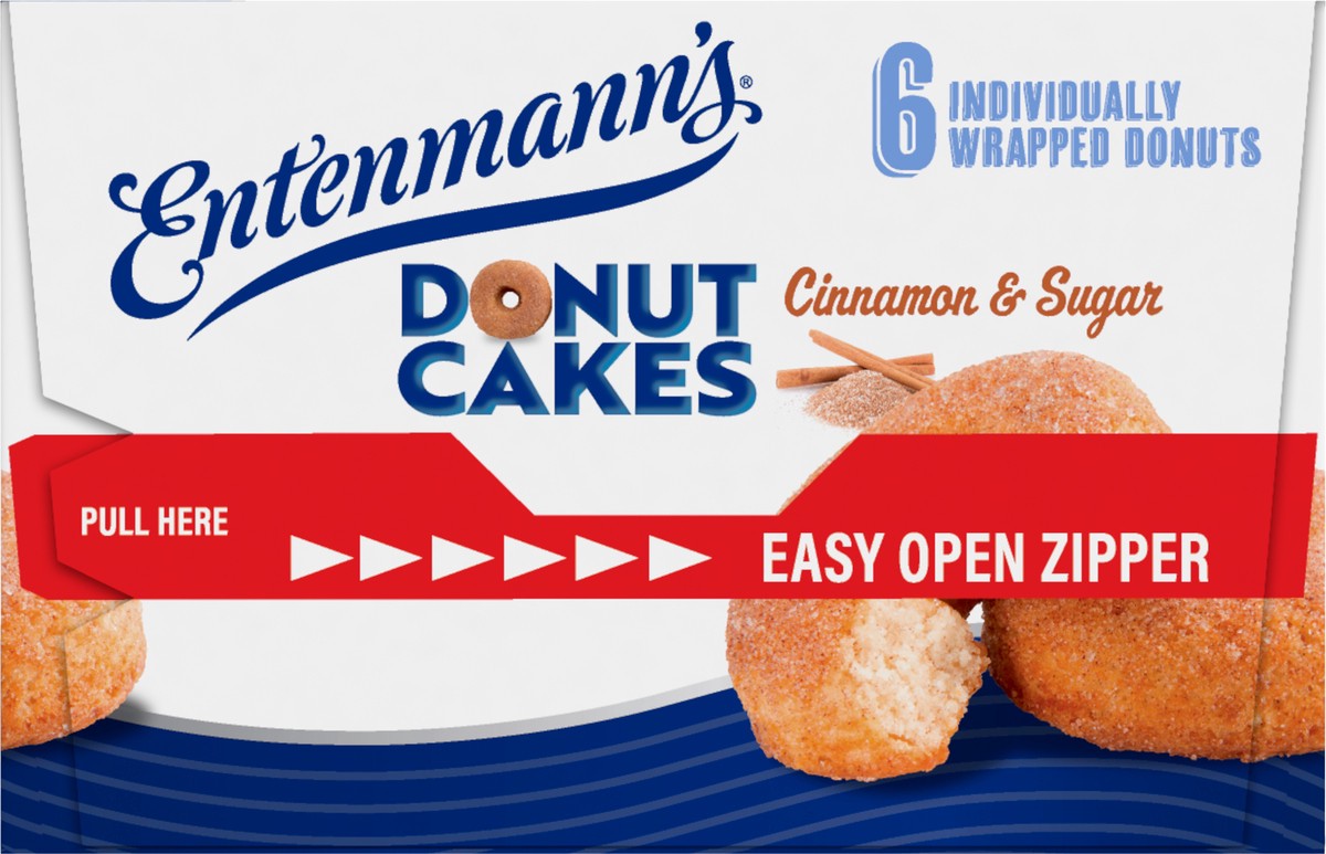 slide 5 of 9, Entenmann's Donut Cakes Cinnamon and Sugar Cake, 6 packs, Donuts, 10.9 oz Box, 11.8 oz