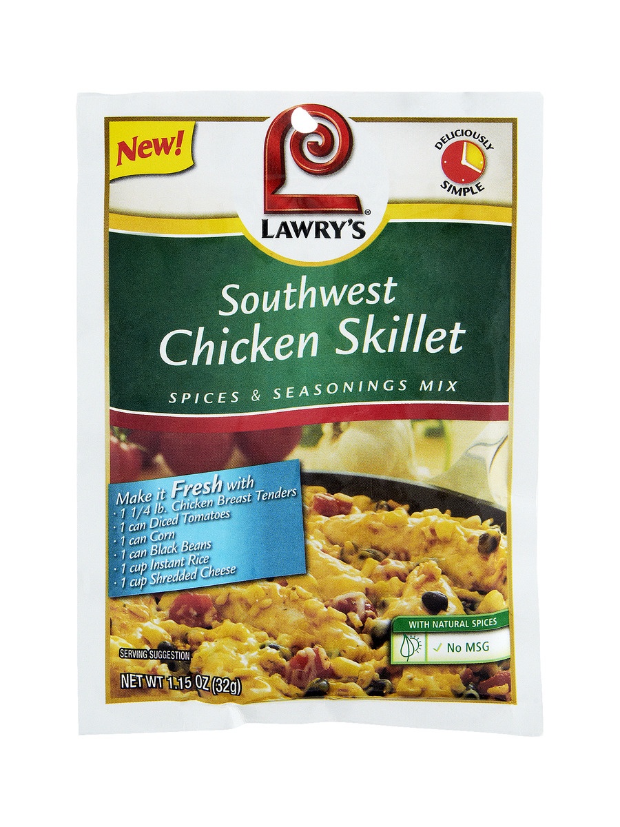 slide 1 of 1, Lawry's Southwest Chicken Skillet Spices & Seasonings Mix, 1.15 oz