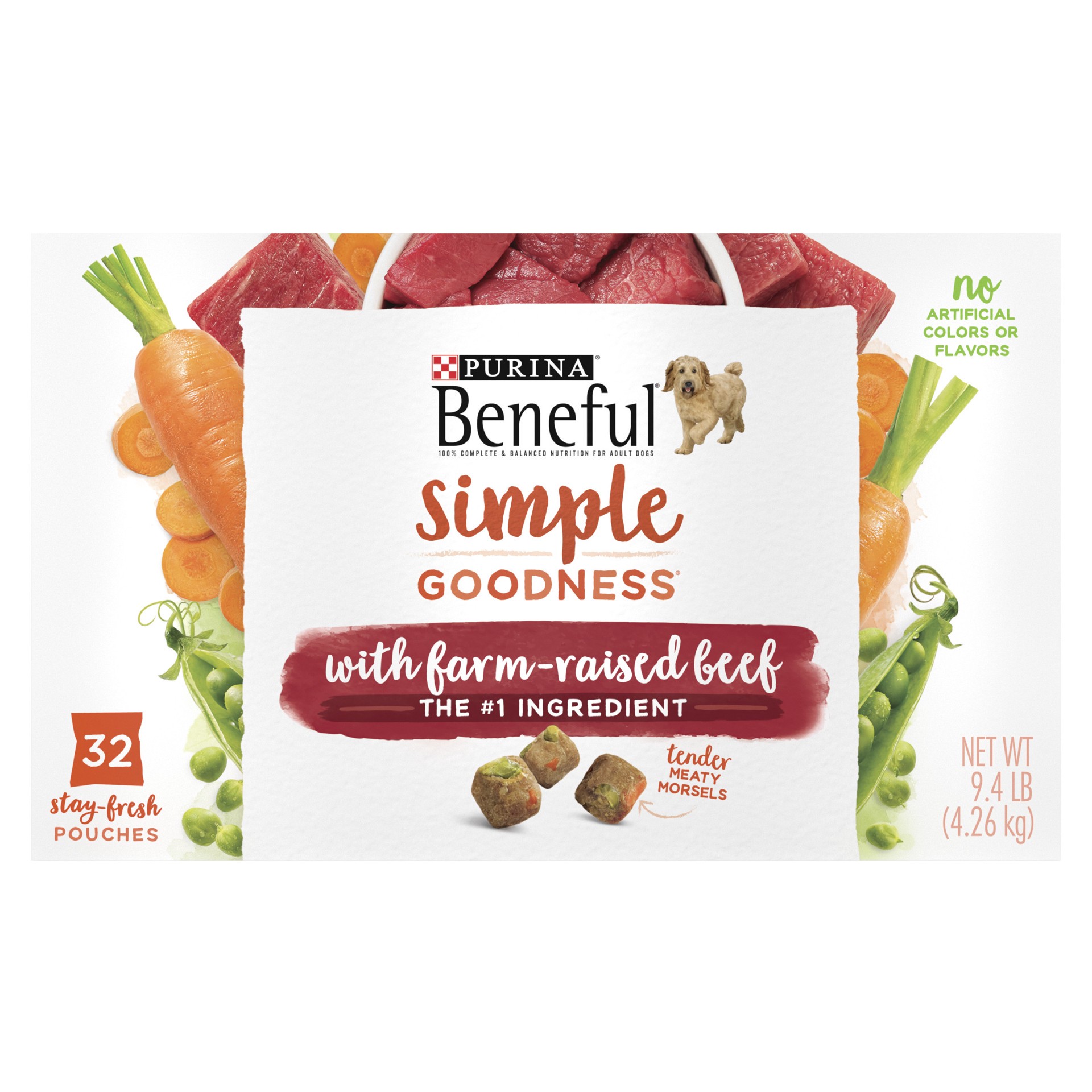 slide 1 of 9, Beneful Purina Beneful Dry Dog Food, Simple Goodness With Farm Raised Beef, 9.40 lb