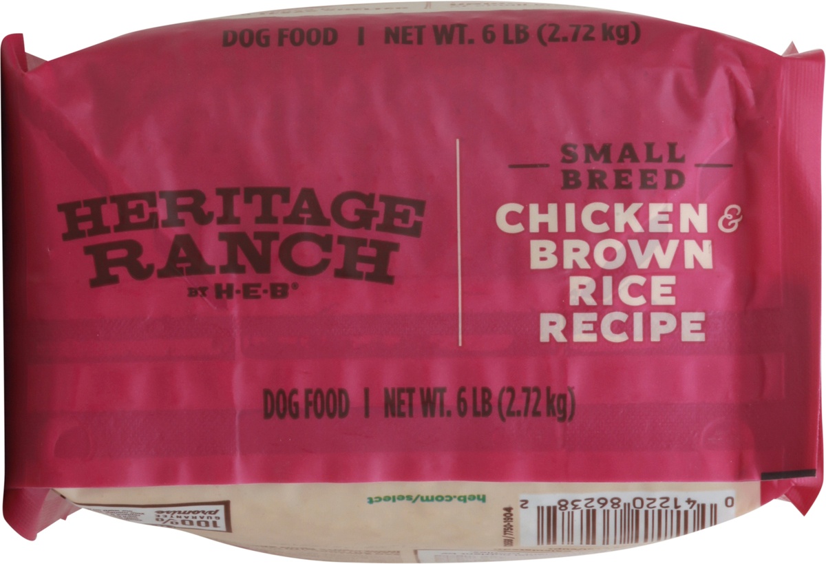 slide 7 of 10, Heritage Ranch by H-E-B Small Breed Chicken & Brown Rice Recipe Dry Dog Food, 6 lb