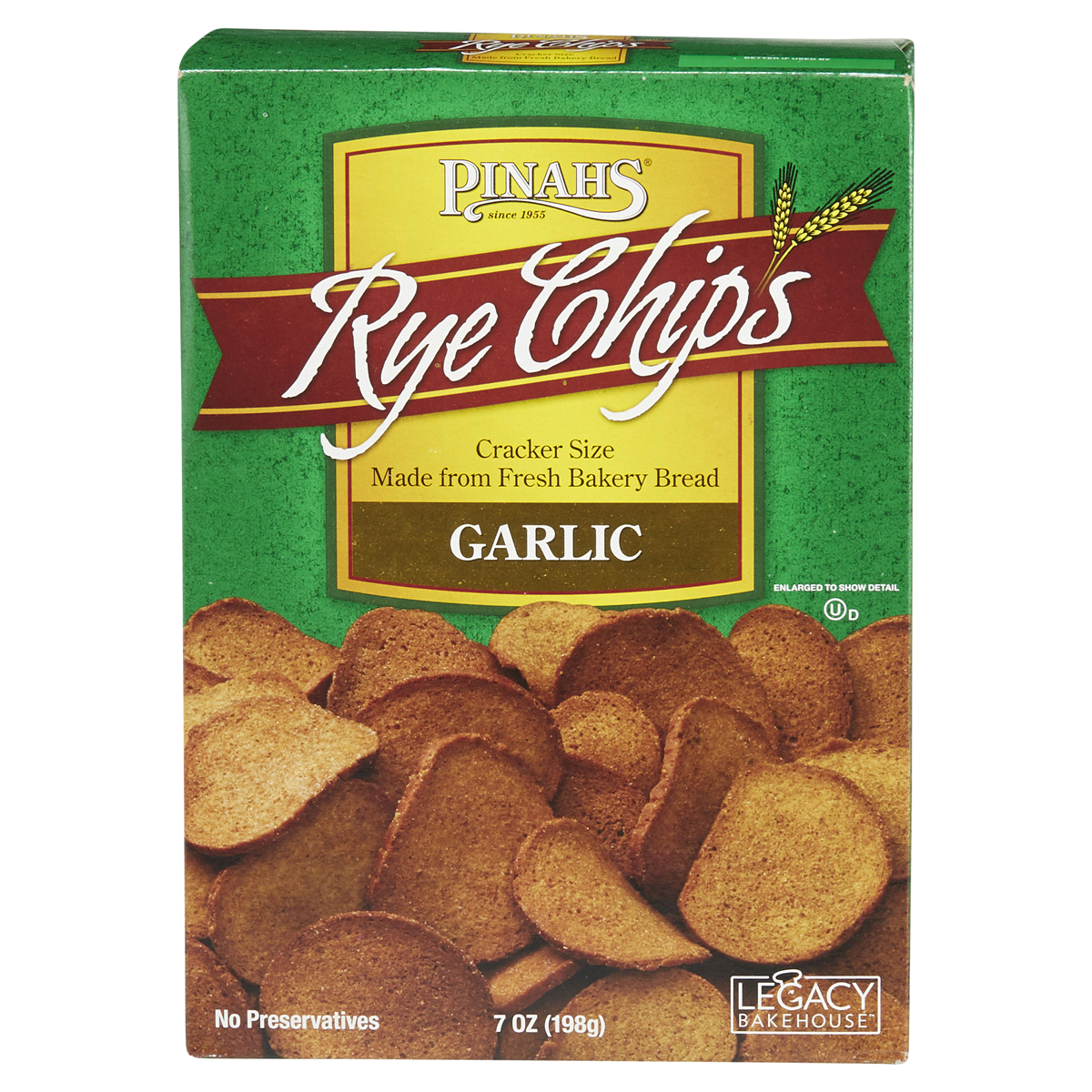 slide 1 of 5, Pinahs Garlic Rye Chips, 7 oz