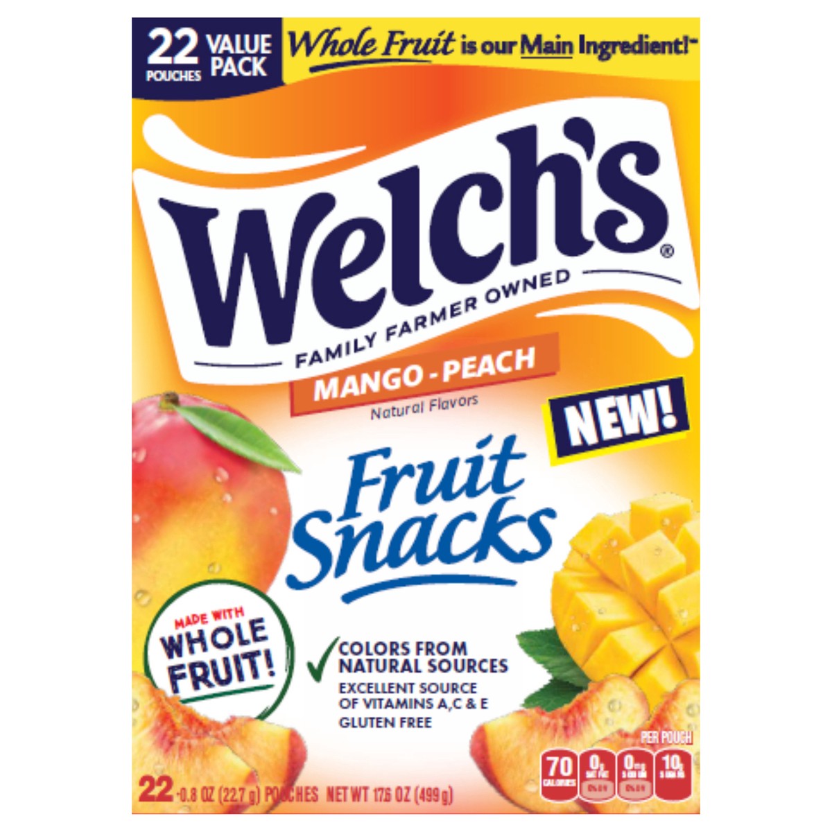 slide 7 of 7, Welch's Fruit Snacks Mango Peach, 6.6 lb