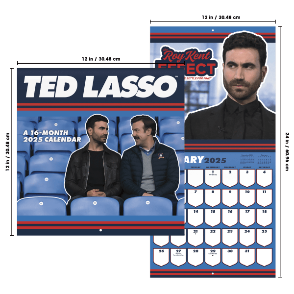 slide 4 of 7, 2025 Dateworks Monthly Wall Calendar, 12"" X 12"", Ted Lasso, January To December, 1 ct