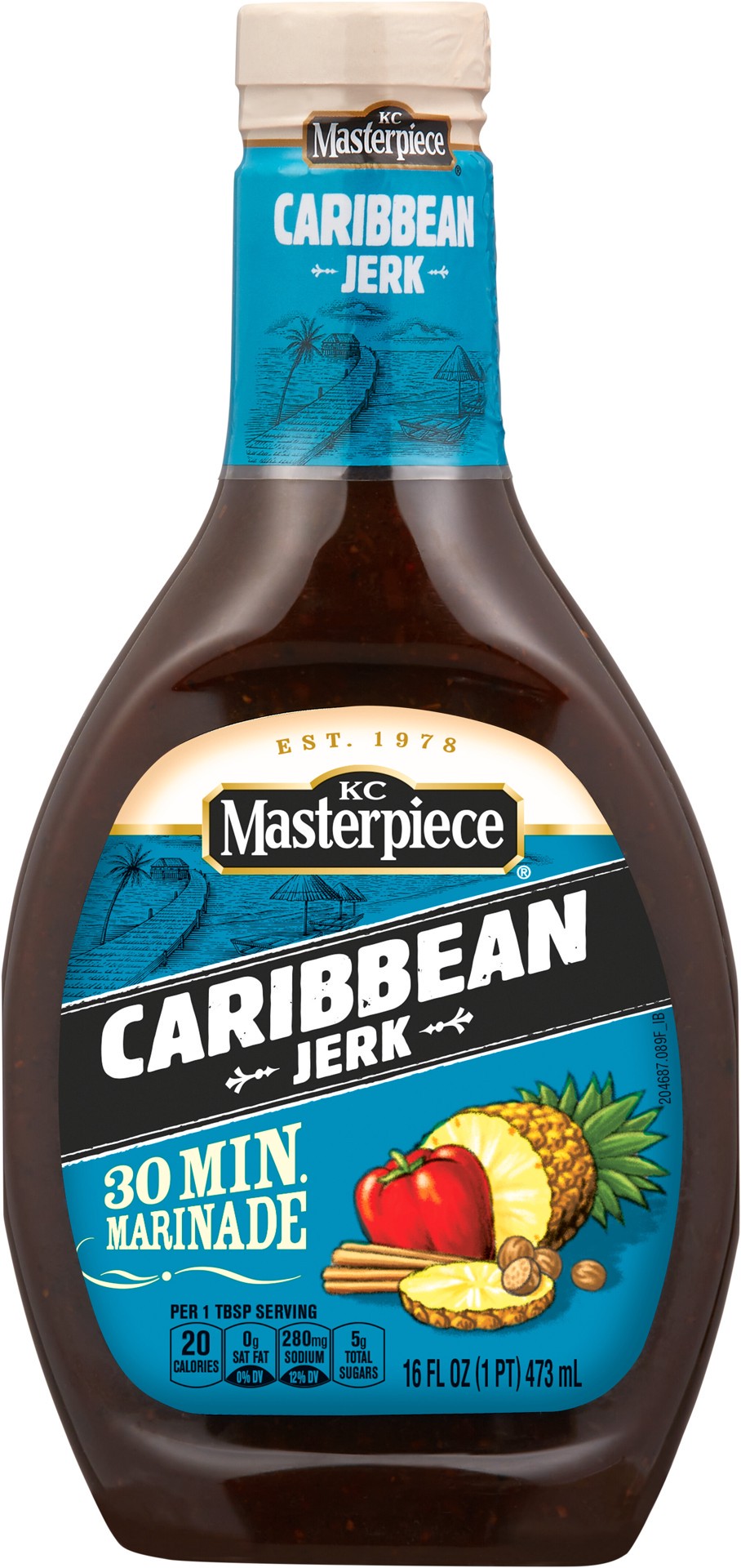slide 1 of 9, KC Masterpiece Caribbean Jerk Marinade, 16 Ounces, 16 fl oz