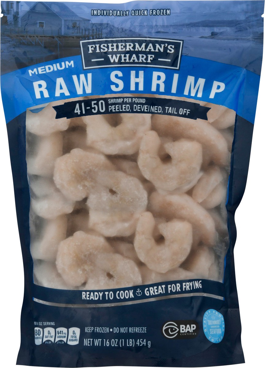 slide 1 of 14, Fisherman's Wharf Medium Raw Shrimp 16 oz, 16 oz