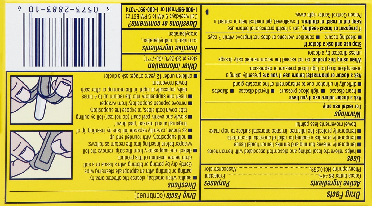 slide 2 of 8, Preparation H Hemorrhoidal Suppositories 12 ea, 12 ct