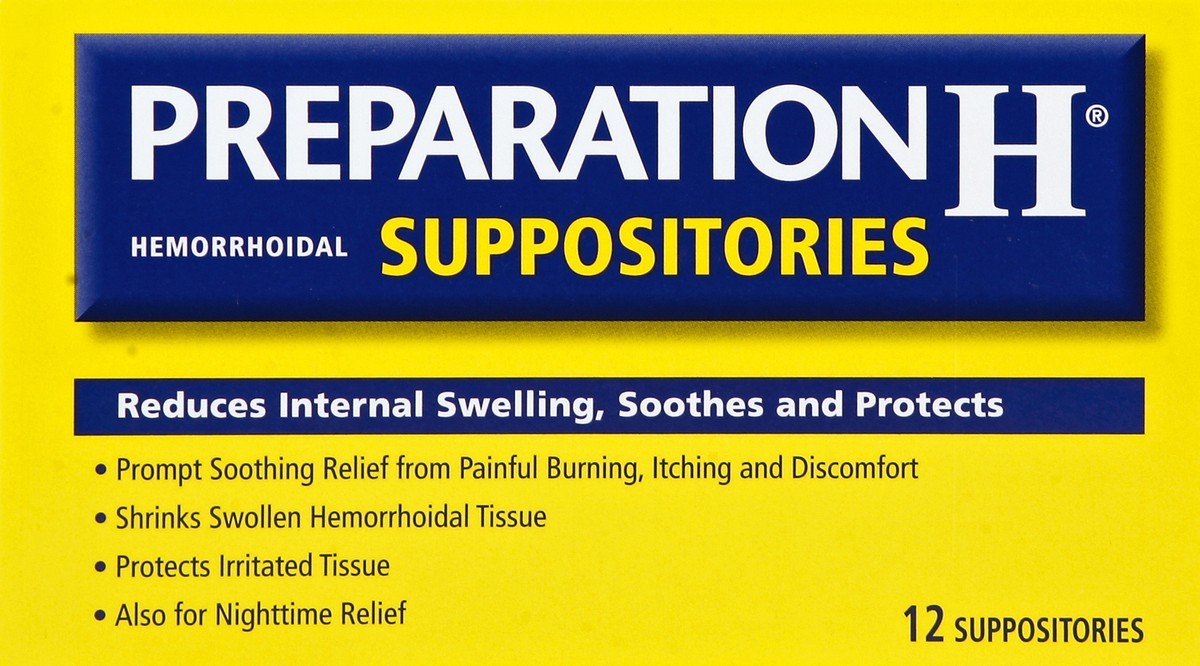 slide 1 of 8, Preparation H Hemorrhoidal Suppositories 12 ea, 12 ct