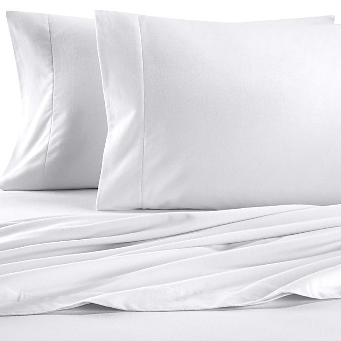 slide 1 of 1, The Seasons Collection Heavyweight Flannel Queen Sheet Set - White, 1 ct