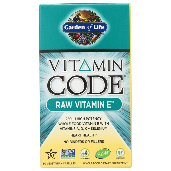 slide 1 of 1, Garden of Life Raw Vitamin Code E, 60 ct