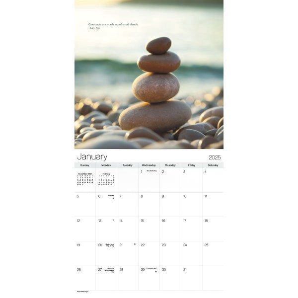 slide 5 of 7, 2025 Dateworks Monthly Wall Calendar, 12"" X 12"", Zen, January To December, 1 ct