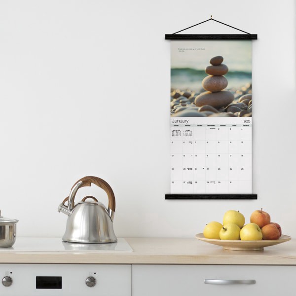 slide 3 of 7, 2025 Dateworks Monthly Wall Calendar, 12"" X 12"", Zen, January To December, 1 ct