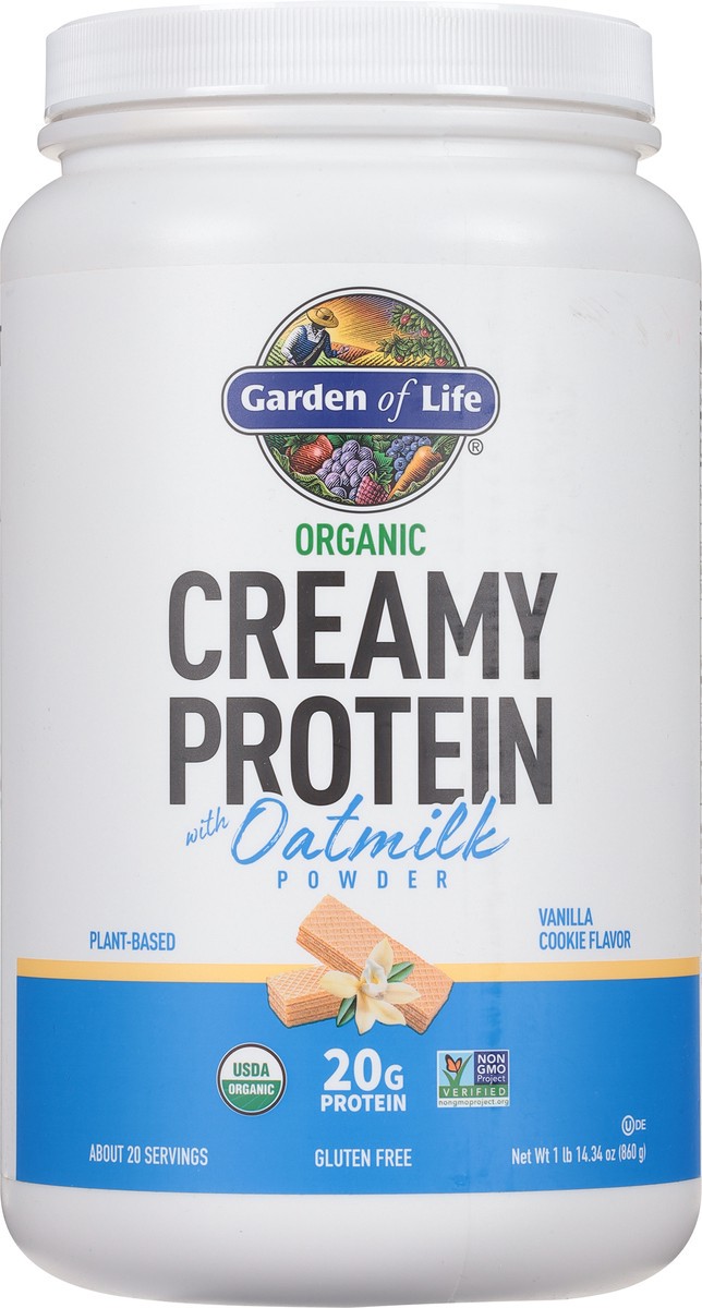 slide 6 of 9, Garden of Life Creamy Plant-based Protein With Oatmilk Vanilla, 30.33 oz