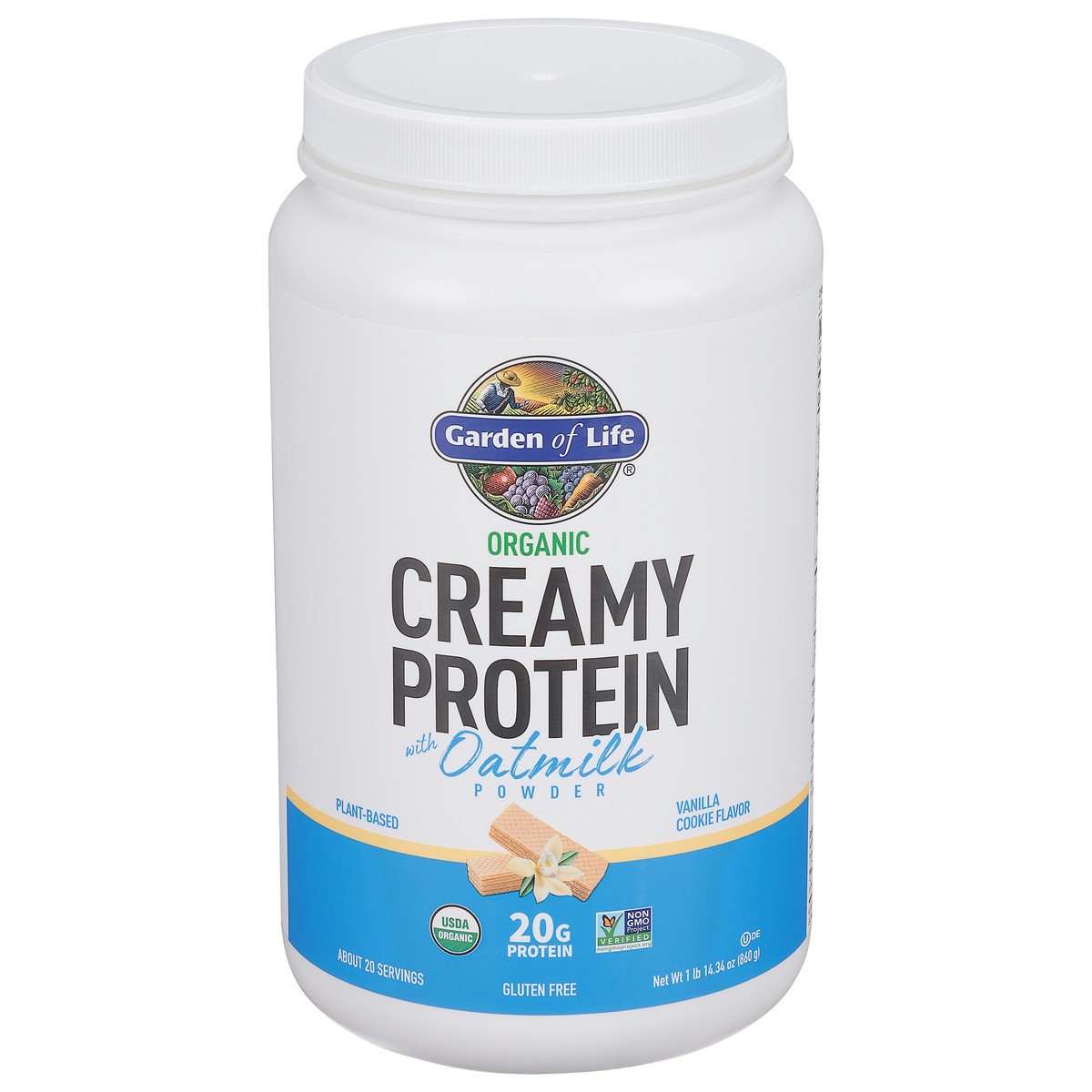 slide 1 of 9, Garden of Life Creamy Plant-based Protein With Oatmilk Vanilla, 30.33 oz