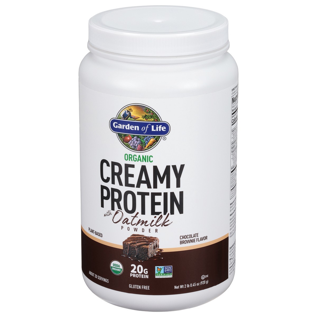 slide 2 of 9, Garden of Life Creamy Plant-based Protein With Oatmilk Chocolate, 32.45 oz
