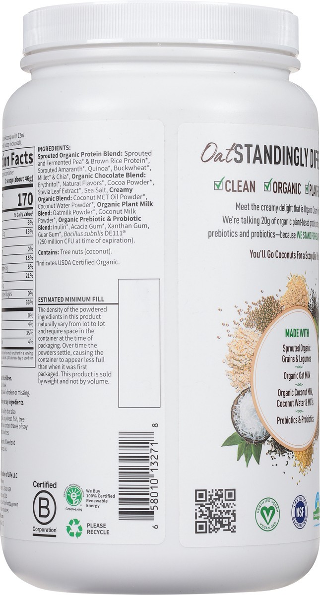 slide 6 of 9, Garden of Life Creamy Plant-based Protein With Oatmilk Chocolate, 32.45 oz