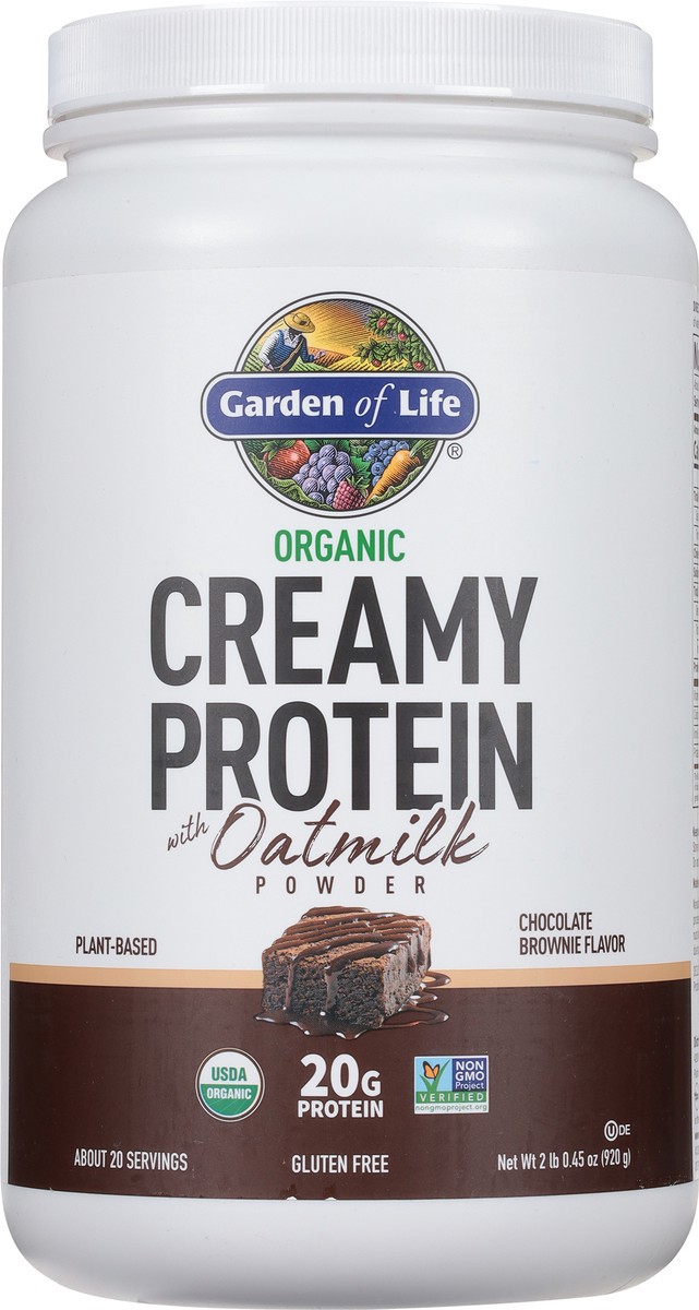 slide 8 of 9, Garden of Life Creamy Plant-based Protein With Oatmilk Chocolate, 32.45 oz