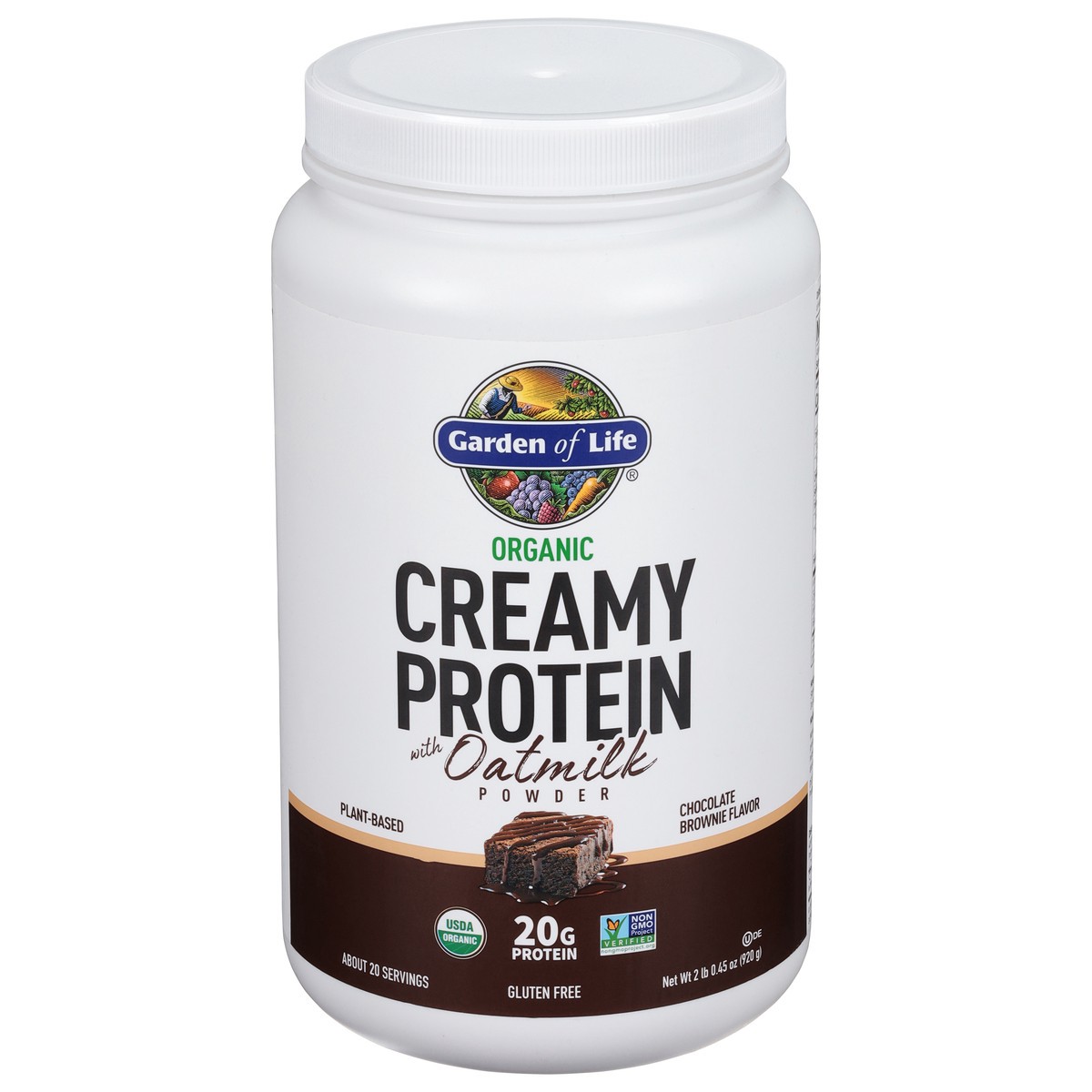 slide 1 of 9, Garden of Life Creamy Plant-based Protein With Oatmilk Chocolate, 32.45 oz