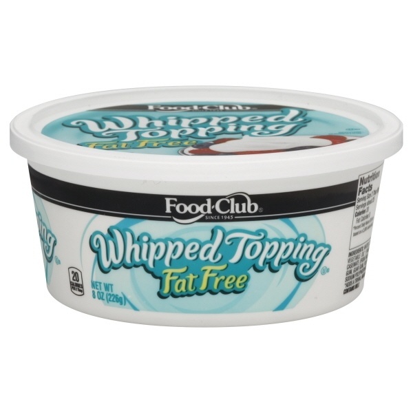 slide 1 of 1, Food Club Fat Free Whipped Topping, 8 oz