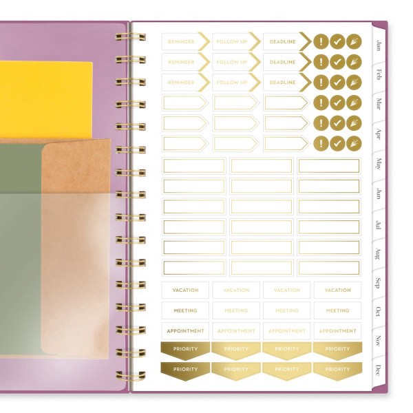 slide 9 of 9, 2025 Cambridge Workstyle Balance Weekly/Monthly Planner, 5-1/2"" X 8-1/2"", Red Violet, January To December, 1 ct