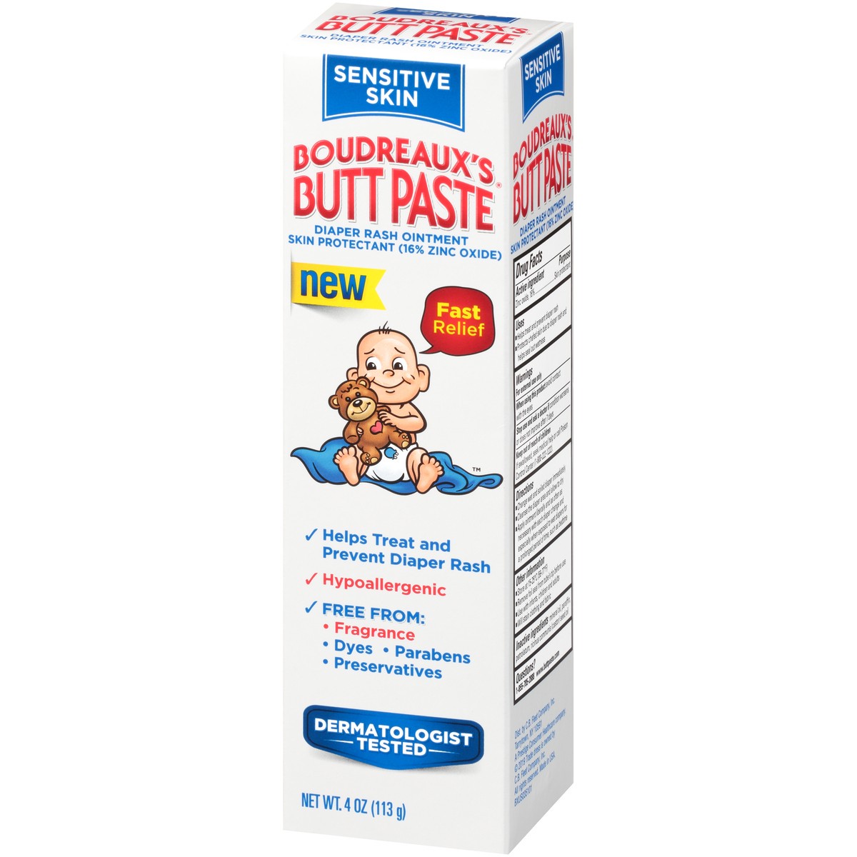 slide 3 of 10, Boudreaux's Butt Paste for Sensitive Skin Diaper Rash Cream, Ointment for Baby, 4 oz Tube, 4 oz