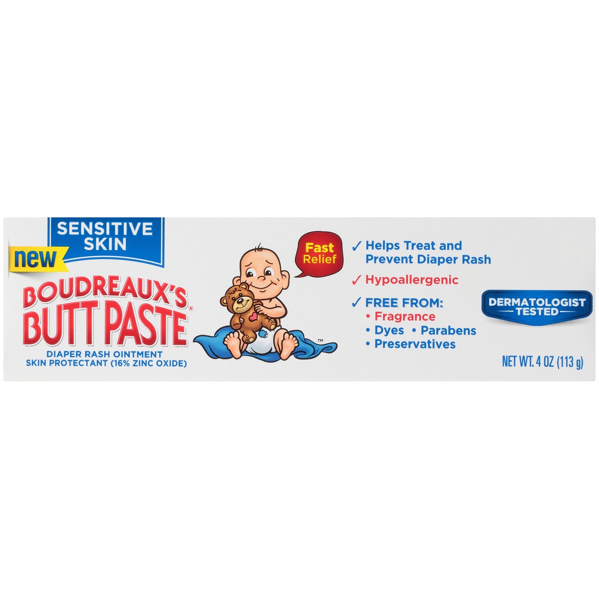 slide 6 of 10, Boudreaux's Butt Paste for Sensitive Skin Diaper Rash Cream, Ointment for Baby, 4 oz Tube, 4 oz