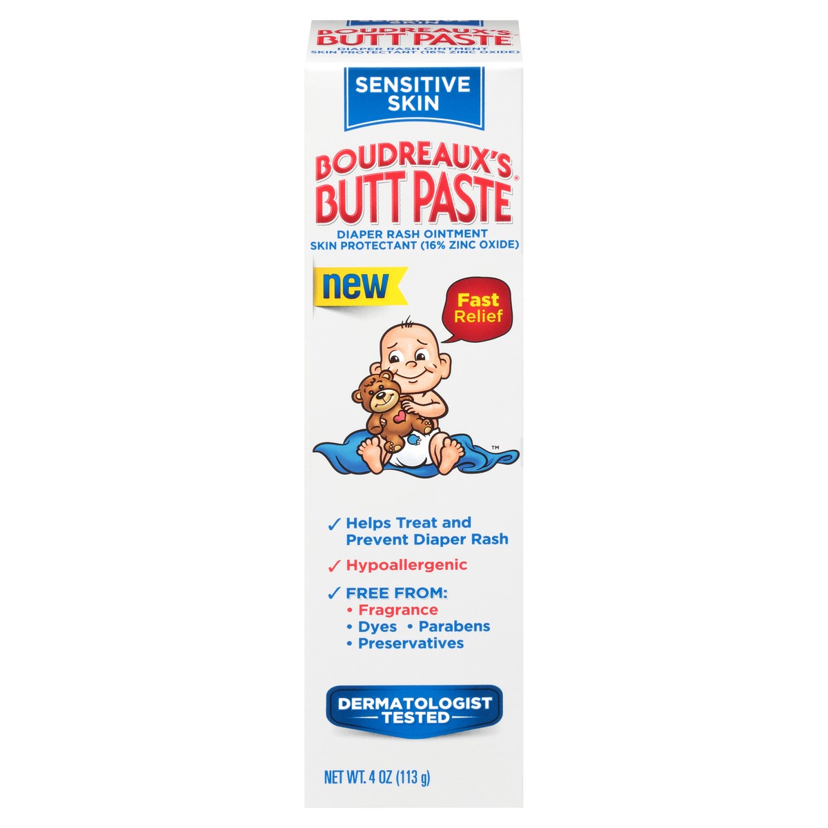 slide 7 of 10, Boudreaux's Butt Paste for Sensitive Skin Diaper Rash Cream, Ointment for Baby, 4 oz Tube, 4 oz