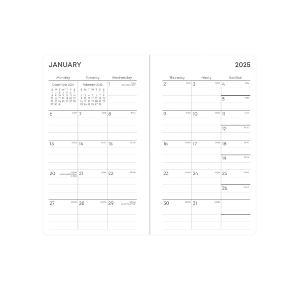 slide 3 of 6, 2025-2026 Blue Sky Soft Touch Monthly Planning Calendar, 3-5/8"" X 6-1/8"", Ava Jade, January To December, 150040, 1 ct