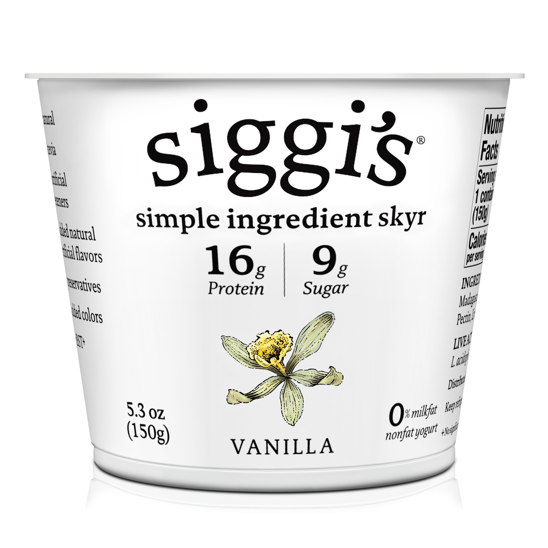 slide 1 of 3, siggi's Icelandic Skyr Nonfat Yogurt, Vanilla, 5.3 oz., 5.3 fl oz