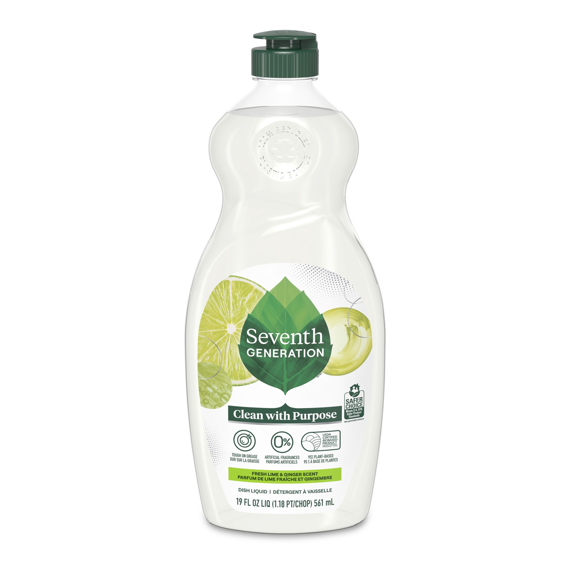 slide 1 of 2, Seventh Generation Dish Soap Liquid Fresh Lime & Ginger Scent, 19 oz1 Count, 19 oz